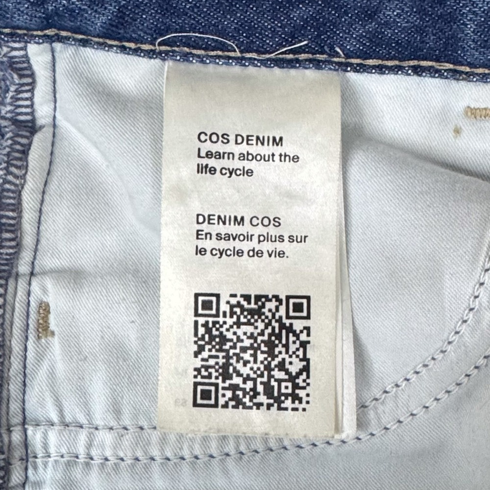 COS Jeans Womens 25 Barrel Tapered High Rise Ankle 100% Cotton Blue Denim EUC - Picture 6 of 12